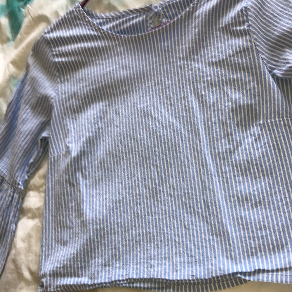 Charlotte Russe size medium shirt, blue with white stripes!
